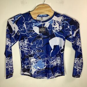 The Bubble Womens Crew Long Sleeve Top Blue Size Medium‎ NWT